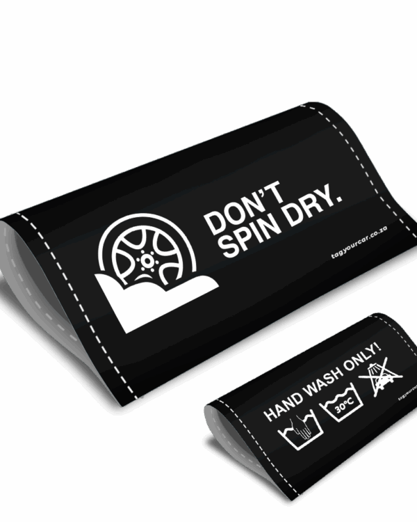car tag - Tag Your Car - Dont Spin Dry - Wheel